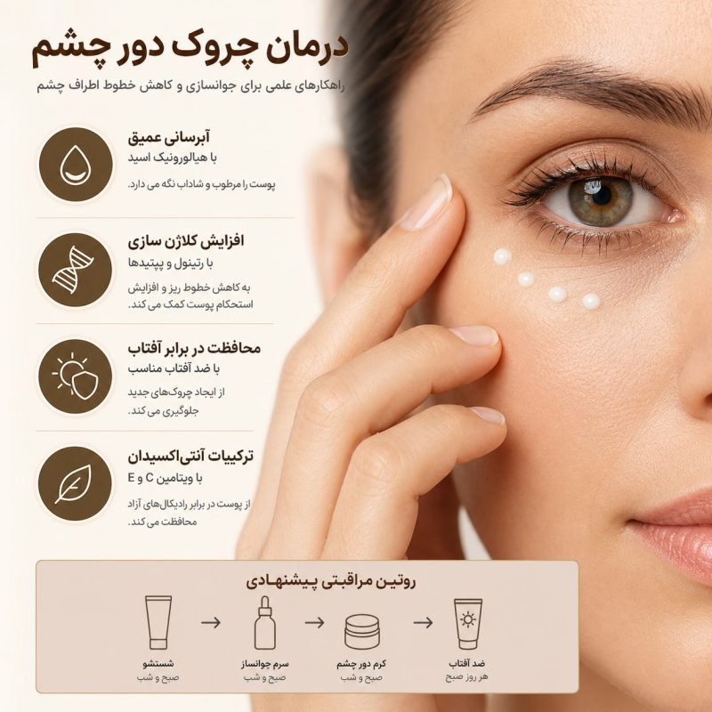 درمان چروک دور چشم | بهترین روش‌های خانگی، پزشکی و مراقبتی
