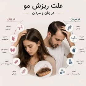 علت ریزش مو در زنان و مردان + راهکارهای درمان قطعی و علمی